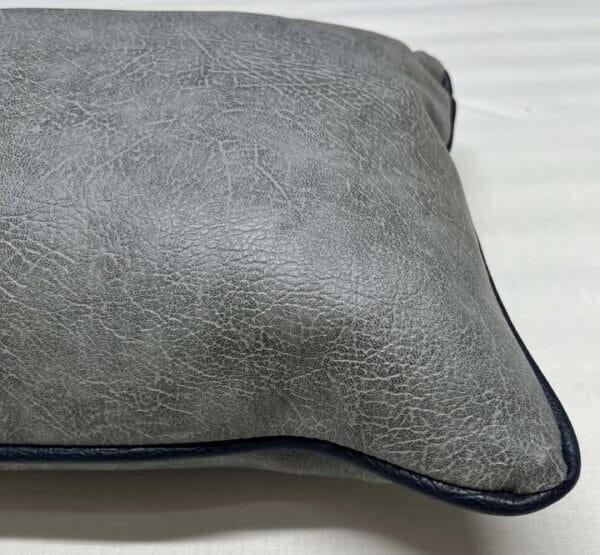 Dawson Faux Leather Cushion – Stone