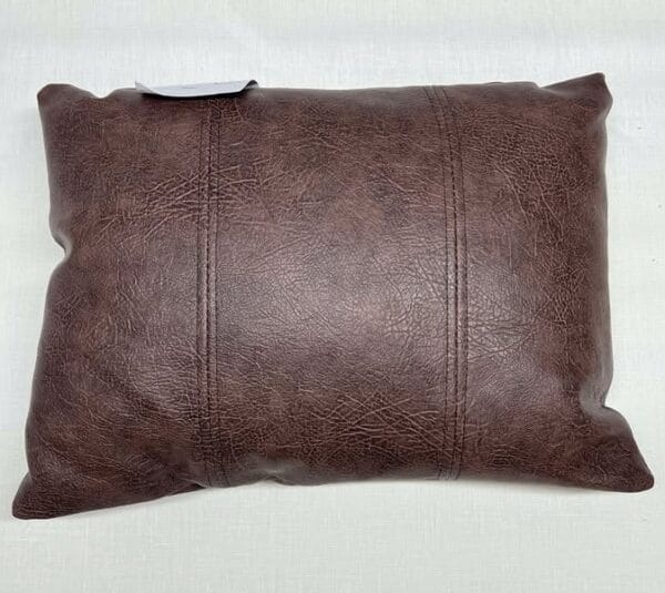 Dawson Faux Leather Cushion – Teak - Image 2