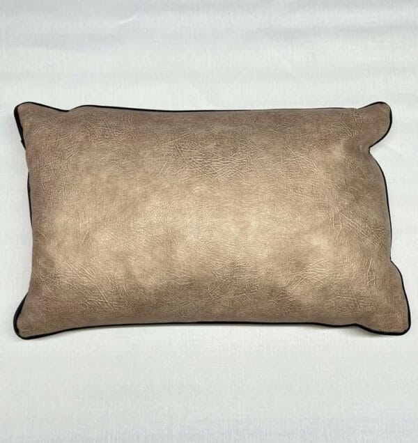 Dawson Faux Leather Cushion – Gold - Image 2