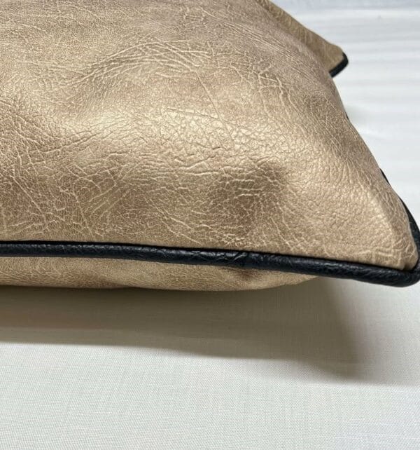 Dawson Faux Leather Cushion – Gold